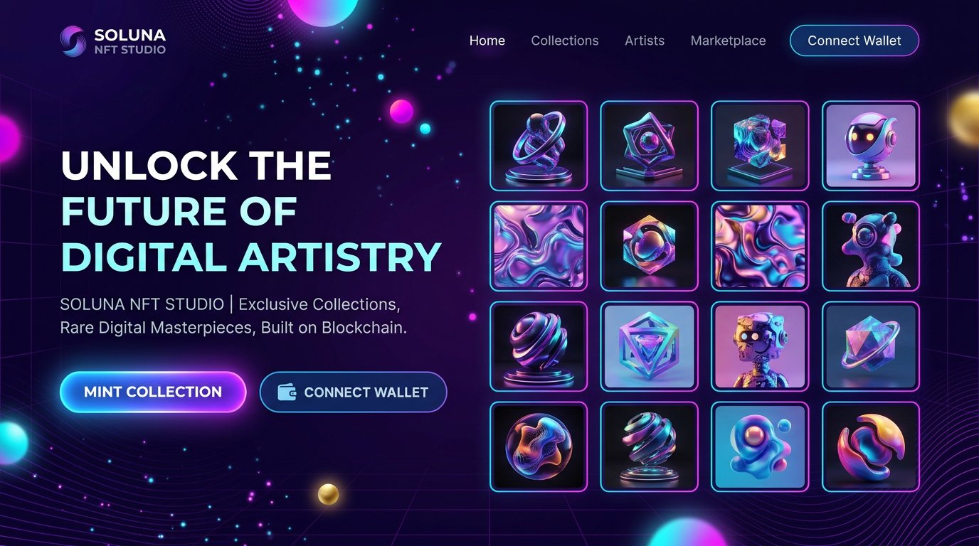 AI-generated web3 & nfts mood imagery for this fictional design sample
